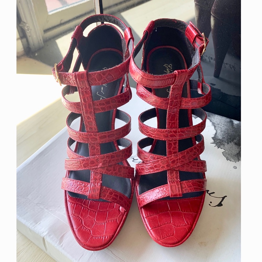 Brand New Elizabeth and James Red Strappy Heels